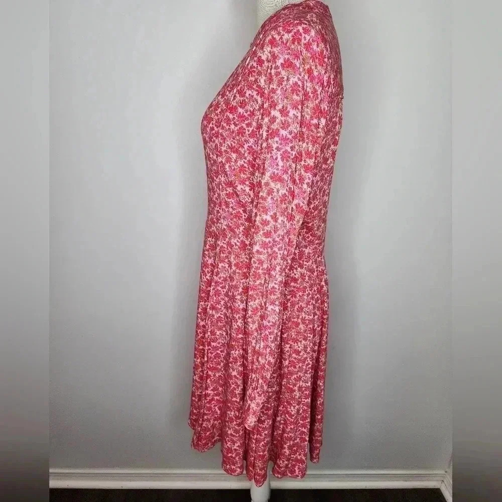 A loves a floral cherry print dress size L rayon - Picture 3 of 15